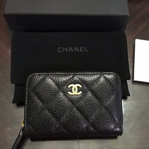 *NEW*  Chanel Classic Quilted Zip Coin Purse